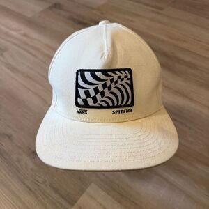 Vans X Spitfire White Hat Checkered Graphic Cap SnapBack One Size Skatecore OTW